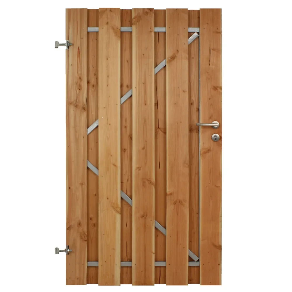 POORTDEUR STALEN FRAME MET SLOT | PEFC | DOUGLAS GESCH. 16X140 MM | L-DR | 100X180 CM
