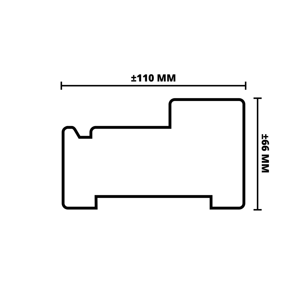 MERANTI GEPR. KOZIJNHOUT | A+- BOVENDORPEL MET WATERHOL | 66X110 MM | 275 CM
