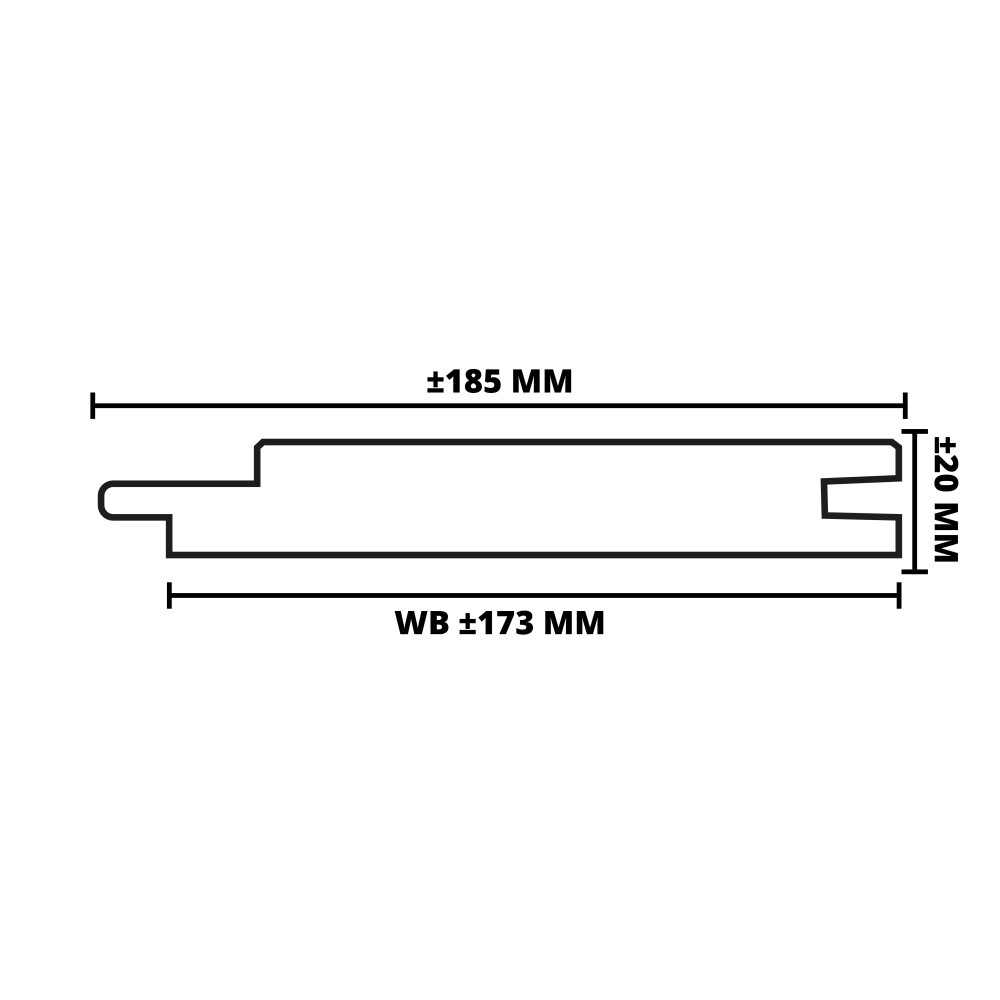 THERMISCH GEMOD. AYOUS | CHANNELSIDING | MES & GROEF | 20X190 MM (WB 178 MM) | 215 CM
