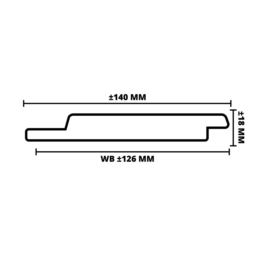 THERMISCH GEMOD. AYOUS | SHIPLAP | 18X140 MM (WB 126 MM) | 215 CM