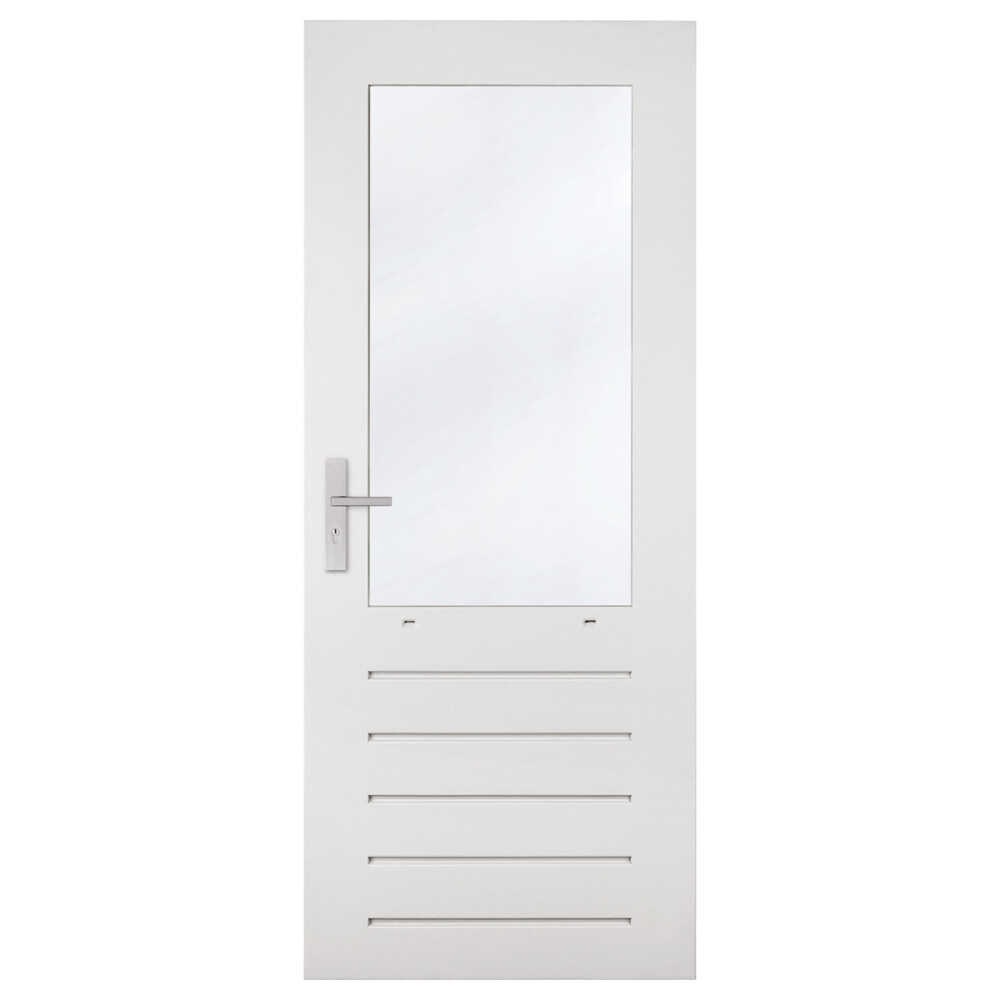 HARDHOUTEN BALKONDEUR, HOOGTE 201,5 73 CM BREED, BORSTWERING 79 CM