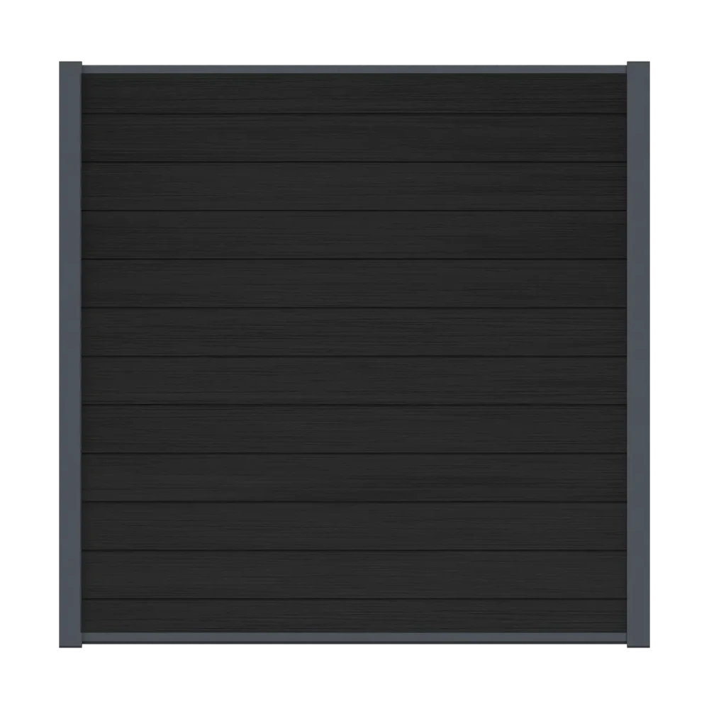COMPOSIET SCHUTTINGDEEL MET ANTRACIETE LIJST | PREMIUM | EBONY BLACK | 180X180 CM.
