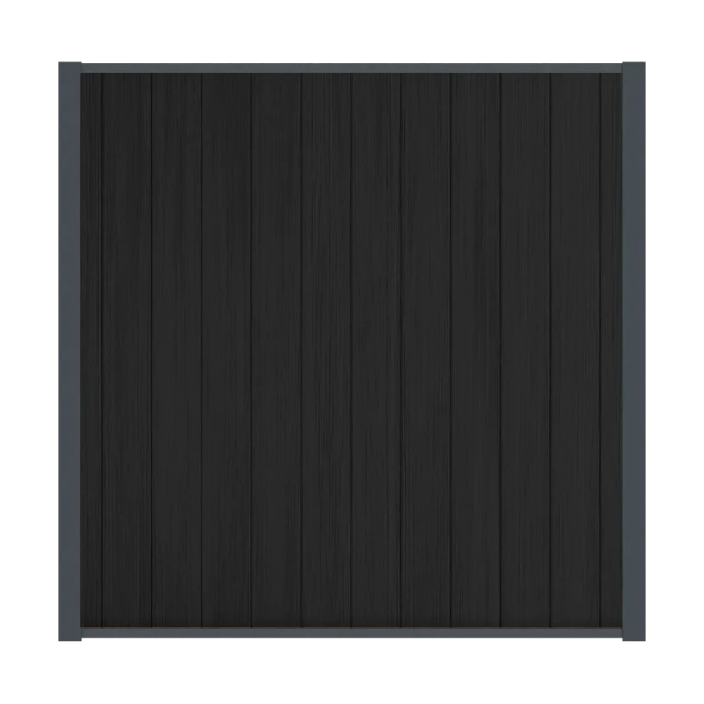 COMPOSIET SCHUTTINGDEEL MET ANTRACIETE LIJST | PREMIUM | EBONY BLACK | 180X180 CM.