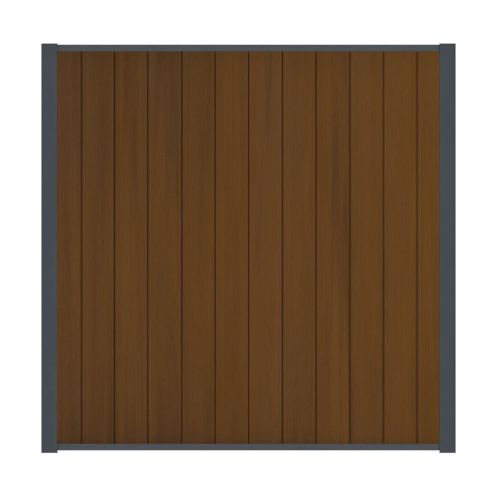 COMPOSIET SCHUTTINGDEEL MET ANTRACIETE LIJST | PREMIUM | TEAK | 180X180 CM.