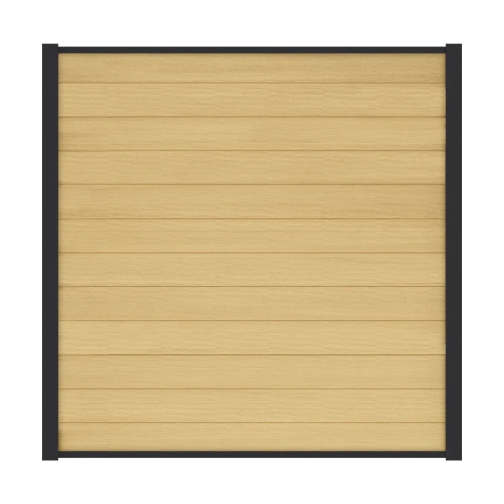 COMPOSIET SCHUTTINGDEEL MET ZWARTE LIJST | PREMIUM | CEDAR | 180X180 CM.