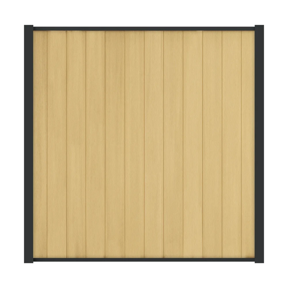 COMPOSIET SCHUTTINGDEEL MET ZWARTE LIJST | PREMIUM | CEDAR | 180X180 CM.