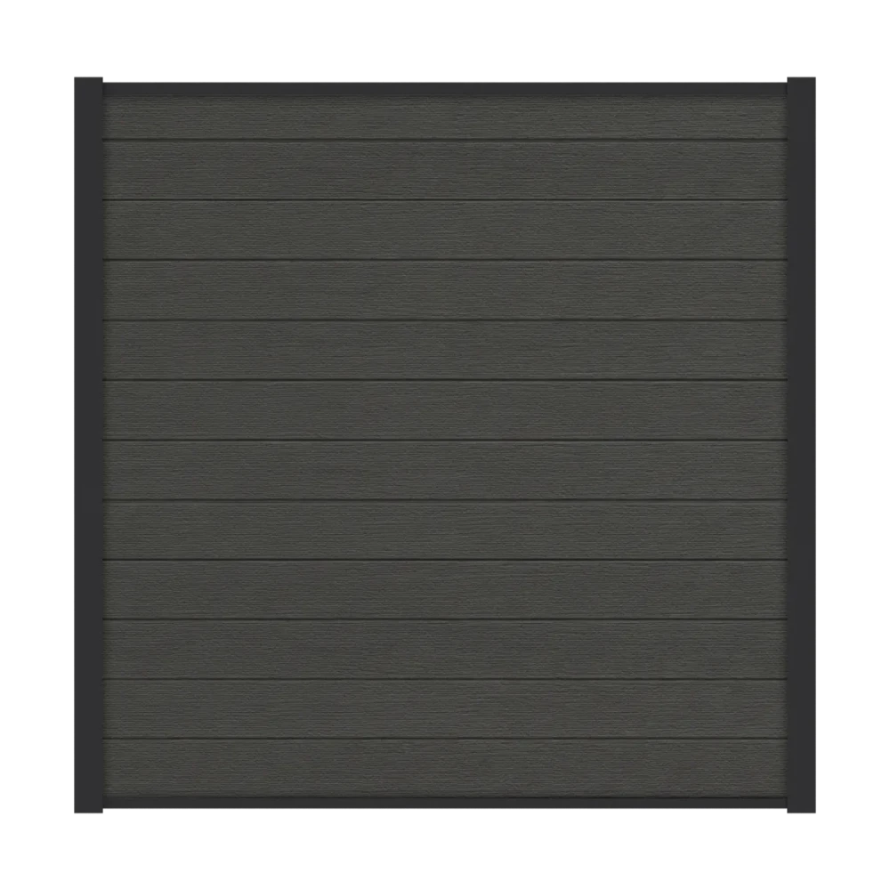 COMPOSIET SCHUTTINGDEEL MET ZWARTE LIJST | PREMIUM | DARK GREY | 180X180 CM.