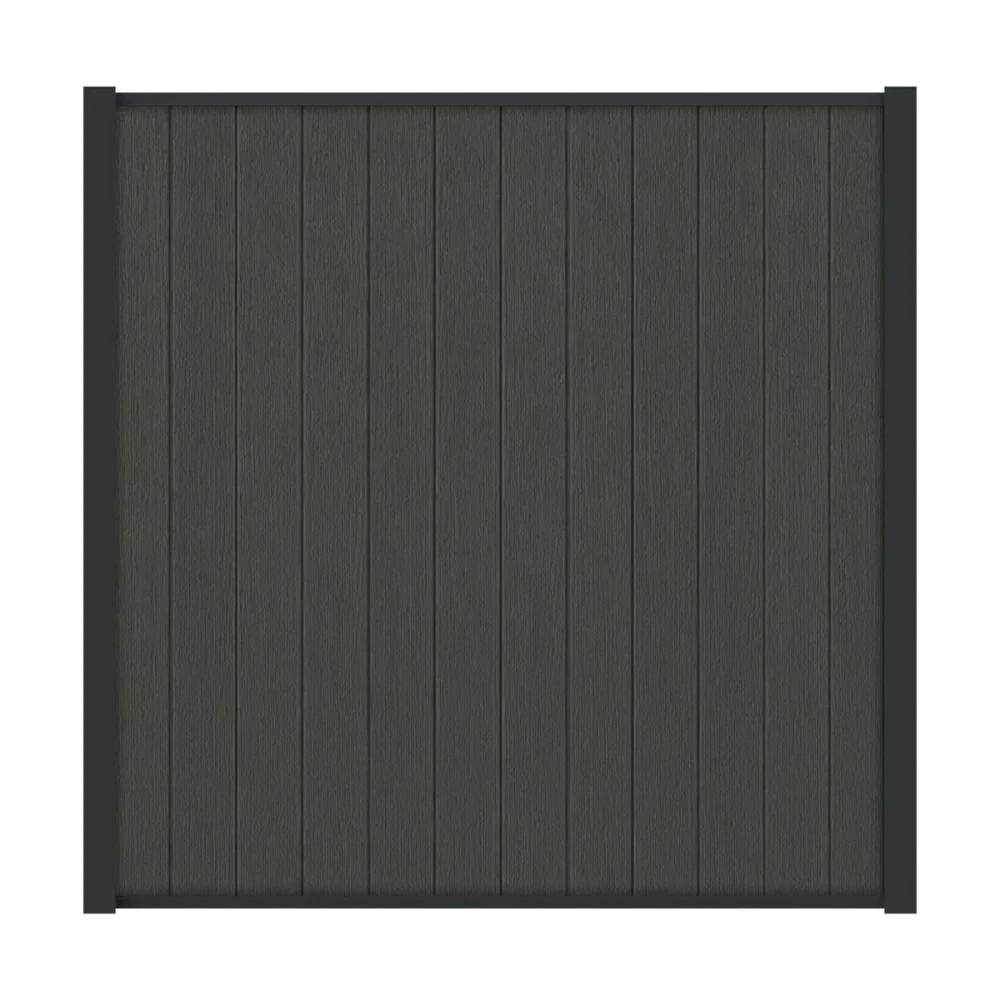 COMPOSIET SCHUTTINGDEEL MET ZWARTE LIJST | PREMIUM | DARK GREY | 180X180 CM.