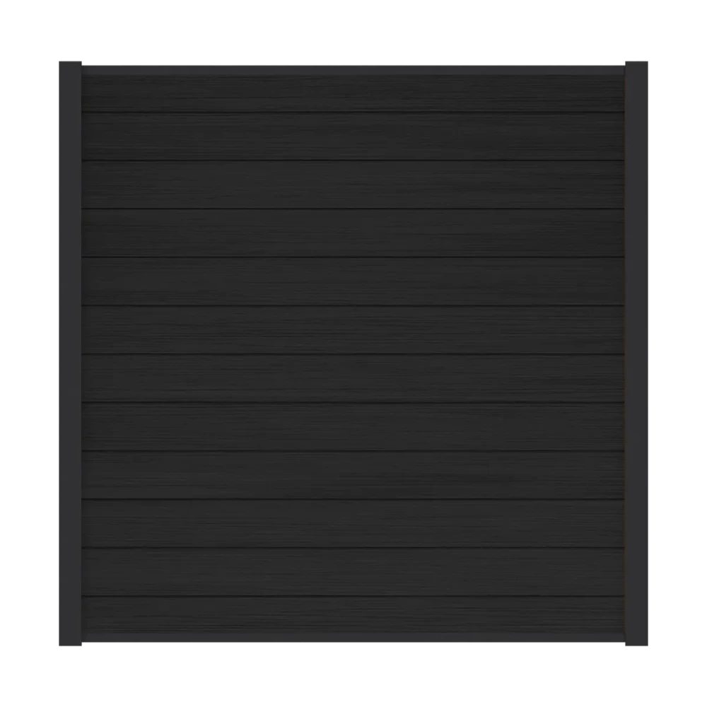COMPOSIET SCHUTTINGDEEL MET ZWARTE LIJST | PREMIUM | EBONY BLACK | 180X180 CM.