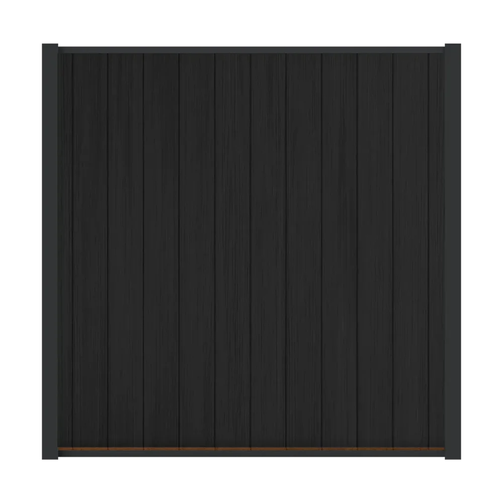 COMPOSIET SCHUTTINGDEEL MET ZWARTE LIJST | PREMIUM | EBONY BLACK | 180X180 CM.