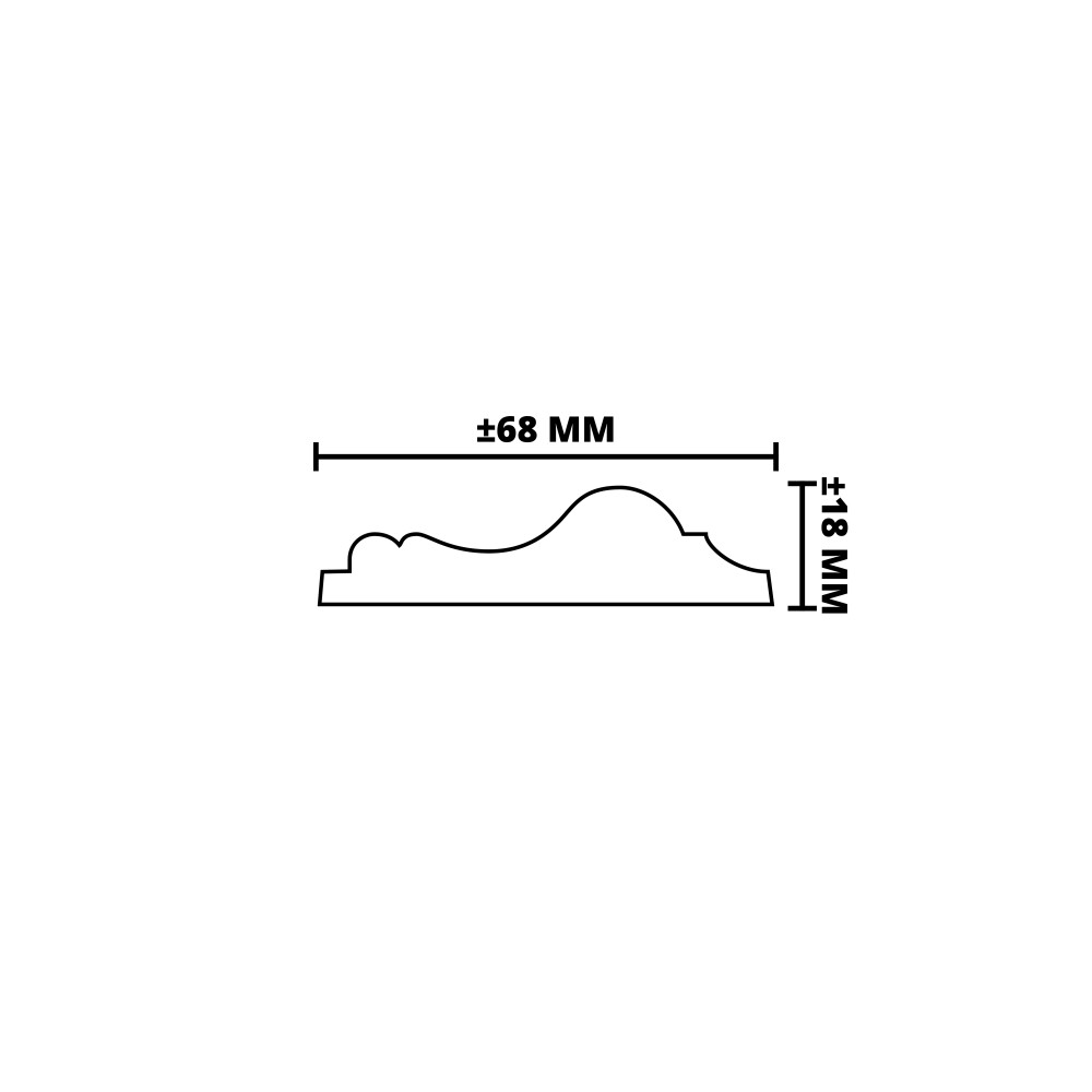 DECORLIJST GRENEN | GEGROND | FSC | 18X68 MM | 270 CM