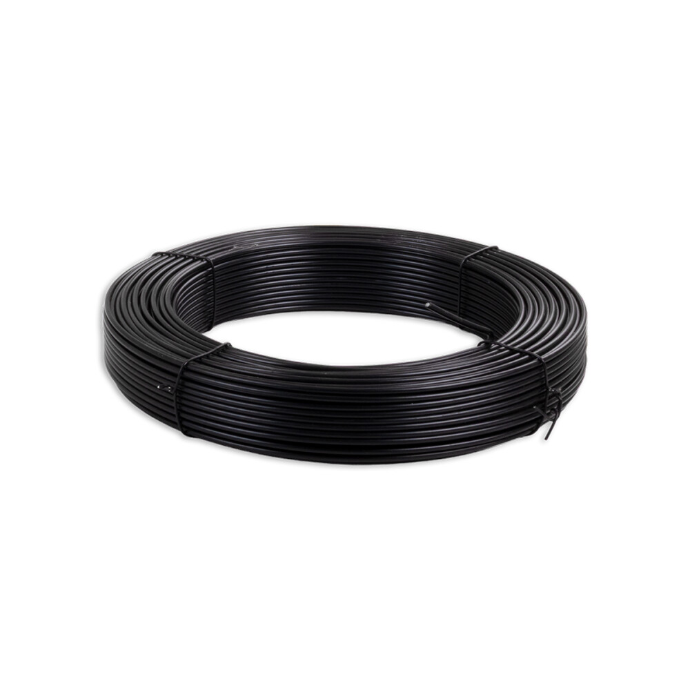 SPANDRAAD - 2.7/3.5MM - LENGTE 100M - ZWART GEPLASTIFICEERD