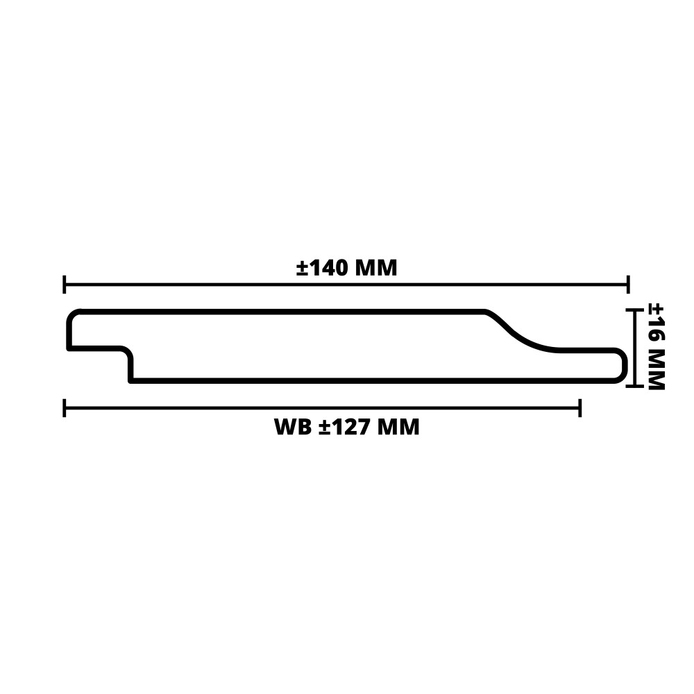 HARDHOUT HALFHOUTSRABAT | 16X140 MM (WB 127 MM) | 305 CM