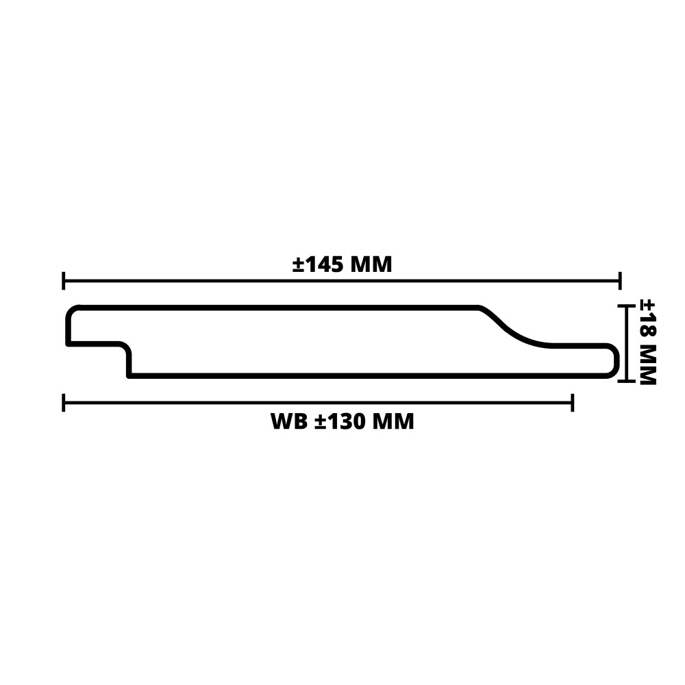 MERANTI RABATDEEL | T&G | 18X145 MM (WB 130 MM) | 215 CM