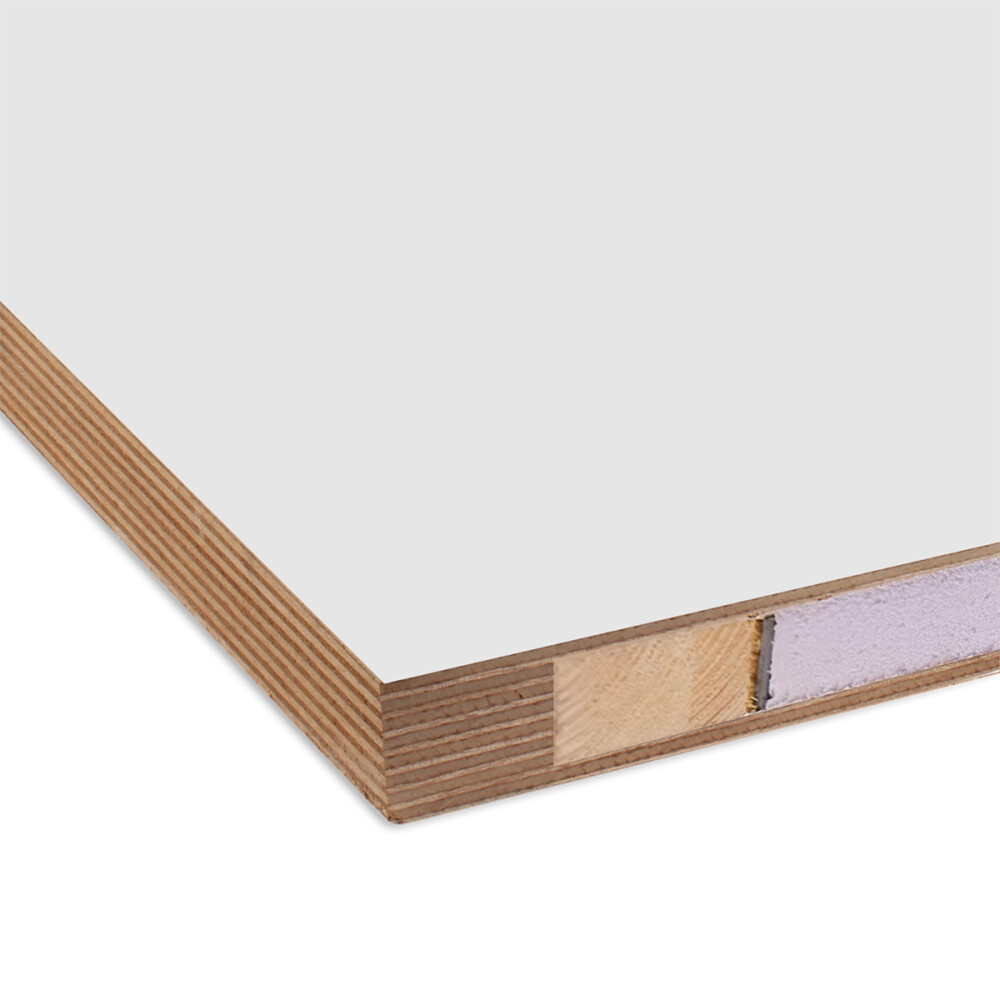 OKOUME DEURPLAAT MET XPS | ALU | V-GROEF 3 MM INFRAISBAAR | GEGROND | GARANTIE | FSC | 40 MM | 215X95 CM