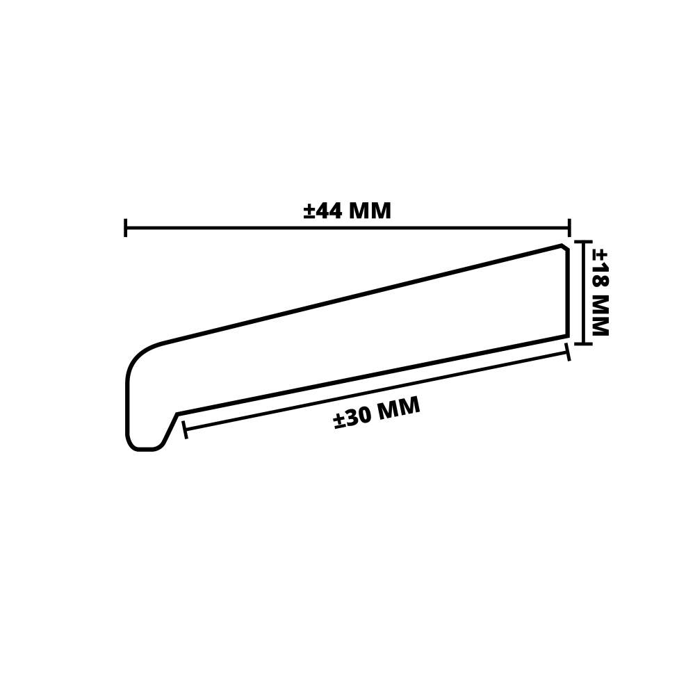 MERANTI NEUSLAT | I30 | GEGROND | GEVINGERLAST | KOMO | 18X44 MM | 460 CM