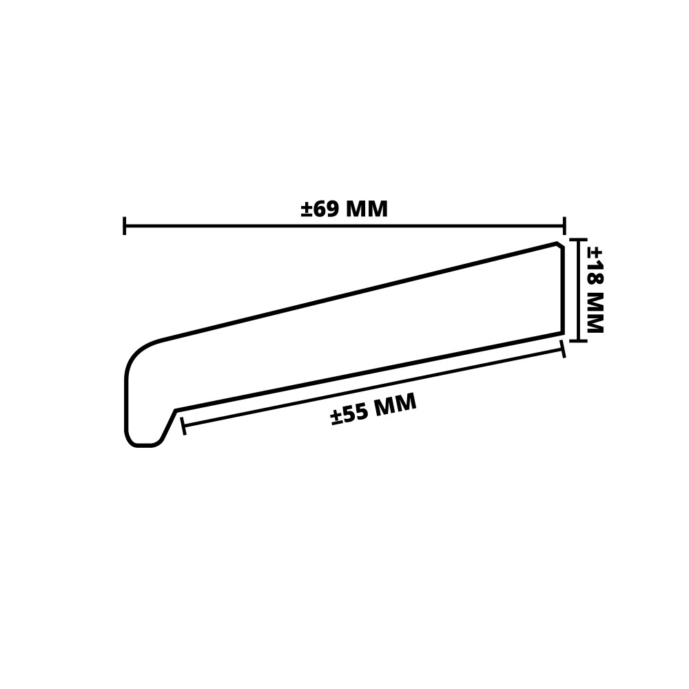 MERANTI NEUSLAT | I55 | GEGROND | GEVINGERLAST | KOMO | 18X69 MM | 460 CM