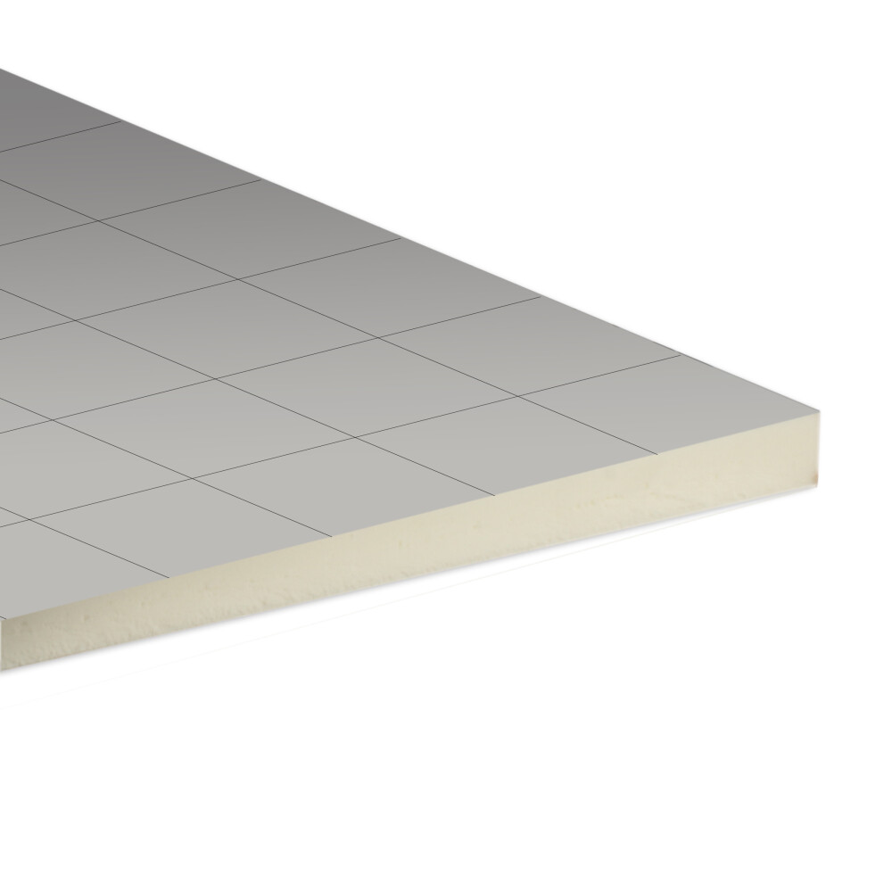PIR DAKISOLATIE OP AFSCHOT | 2-ZIJDIGE ALU.CACHERING | R=0,97 | 30/40 MM | 120X120 CM