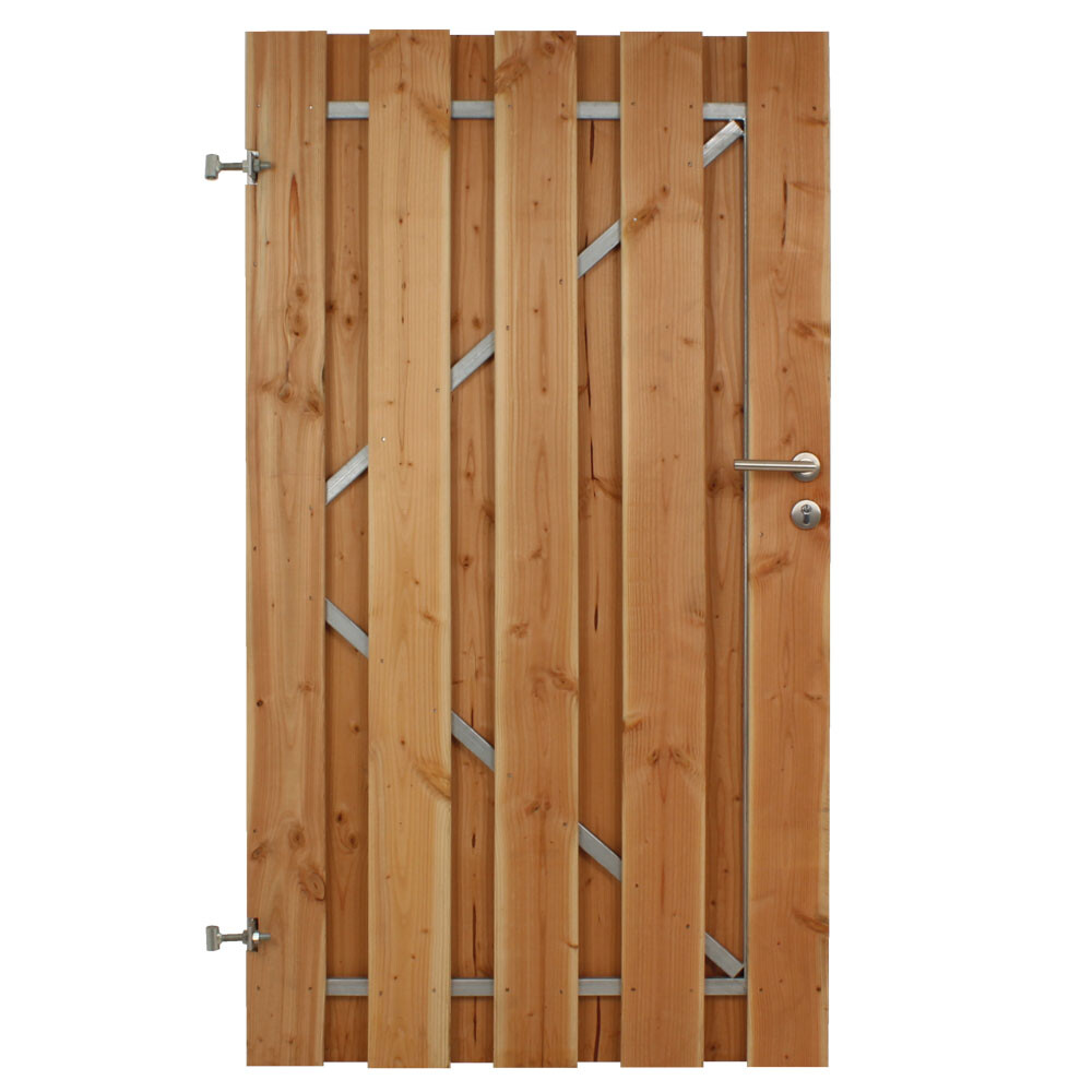 POORTDEUR STALEN FRAME MET SLOT | PEFC | DOUGLAS GESCH. 16X140 MM | L-DR | 100X180 CM