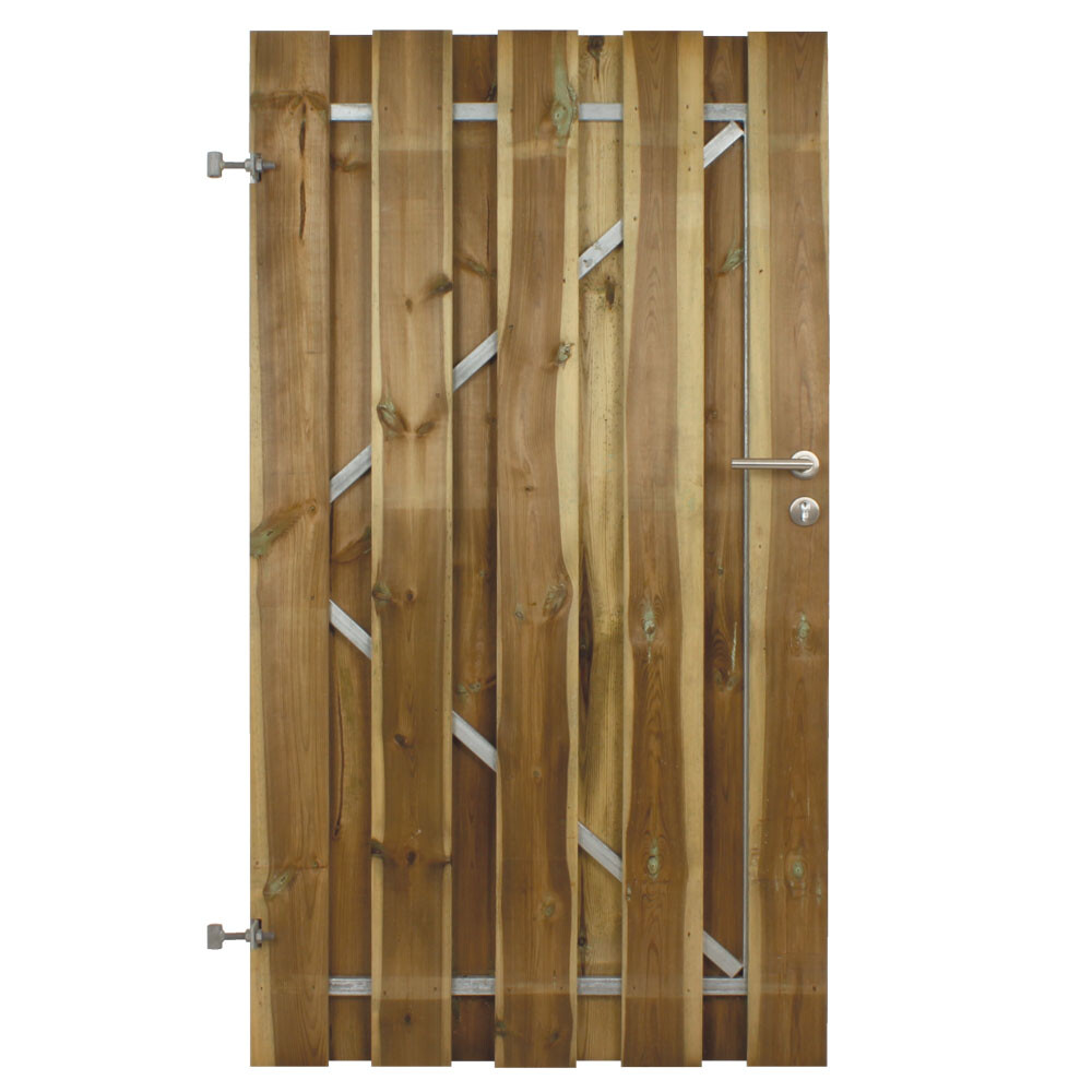 POORTDEUR STALEN FRAME MET SLOT | PEFC | GEIMPR. 16X140 MM | L-DR | 100X180 CM