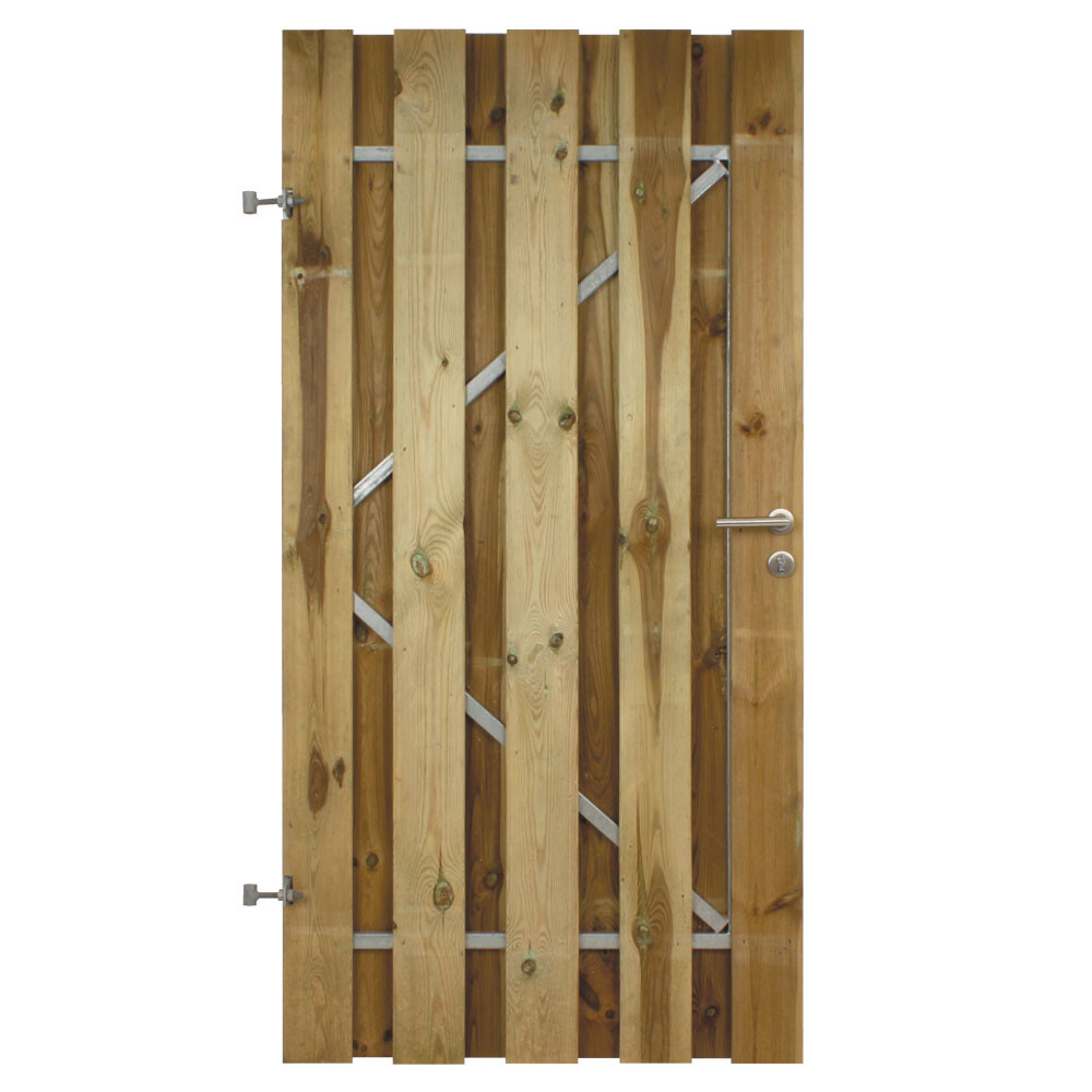 POORTDEUR STALEN FRAME MET SLOT | PEFC | GEIMPR. 16X140 MM | L-DR | 100X200 CM