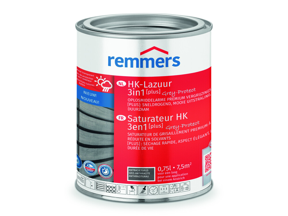 REMMERS | HK-LAZUUR 3IN1 PLUS | ANTRACIETGRIJS | 2,5 LTR