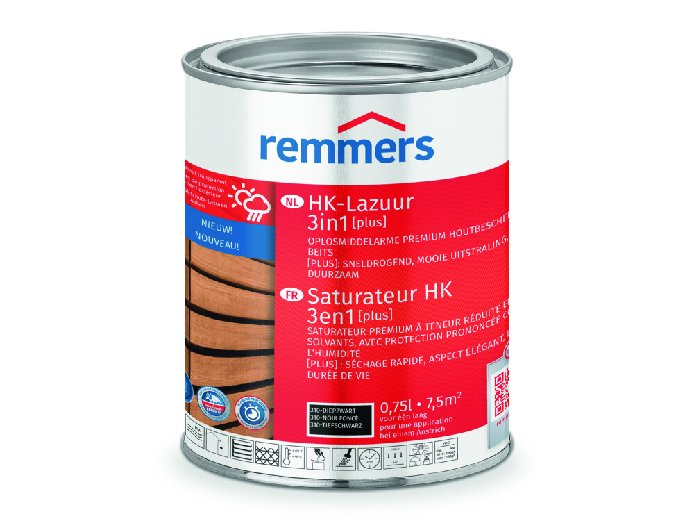 REMMERS | AQUA HK-LAZUUR | ZWART | 0,75 LTR