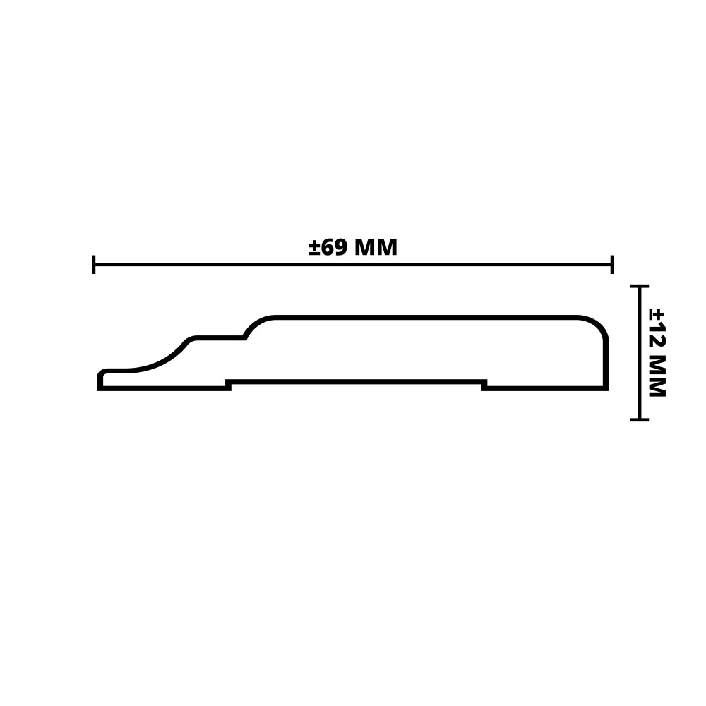 MDF SIERKOPLAT VW21 | WIT GEGROND | FSC | 12X69 MM | 488 CM