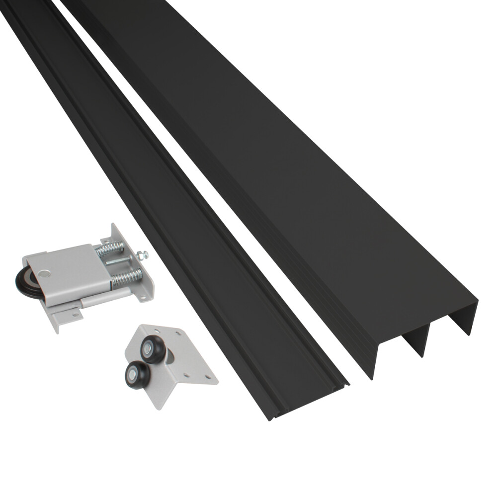 SCHUIFD. RAIL ALU ZWART MAT 180 CM R-40
